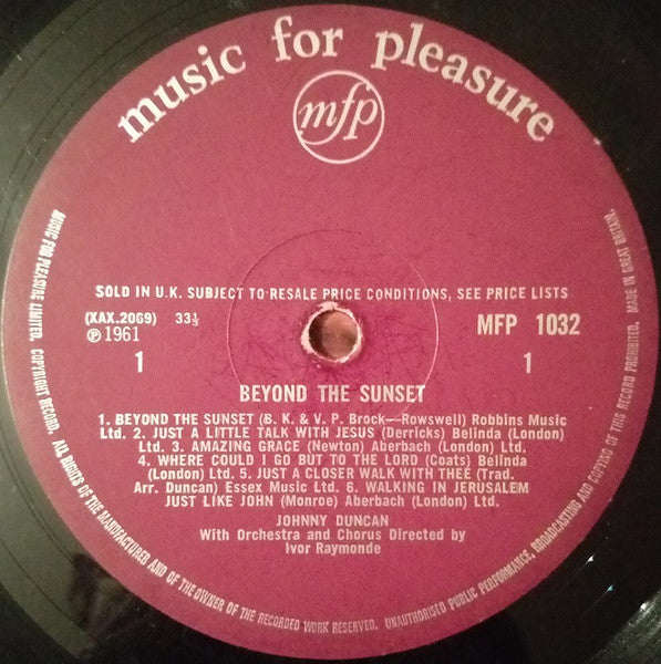 Johnny Duncan (2) : Beyond The Sunset (LP, Mono, RE)