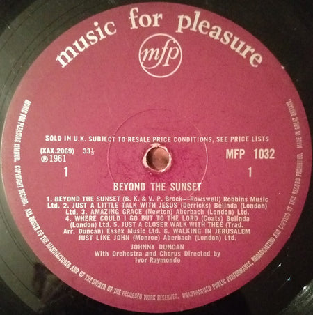 Johnny Duncan (2) : Beyond The Sunset (LP, Mono, RE)