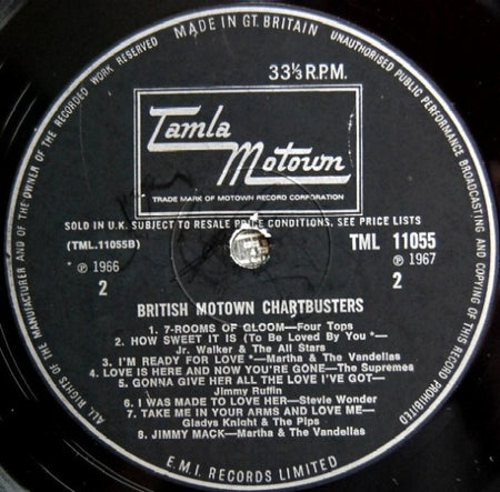 Various : British Motown Chartbusters (LP, Comp, Mono)