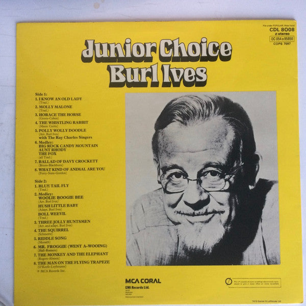 Burl Ives : Junior Choice (LP, Album)