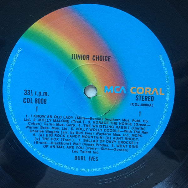 Burl Ives : Junior Choice (LP, Album)