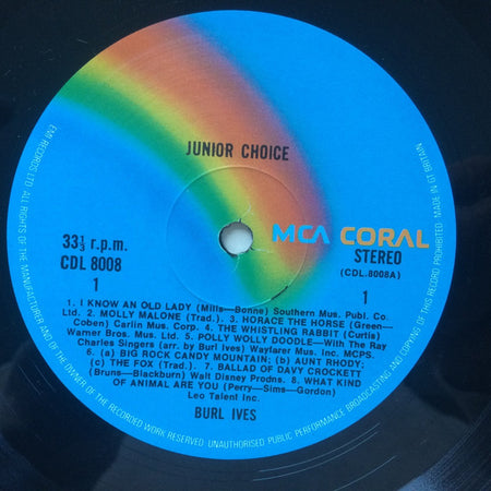 Burl Ives : Junior Choice (LP, Album)