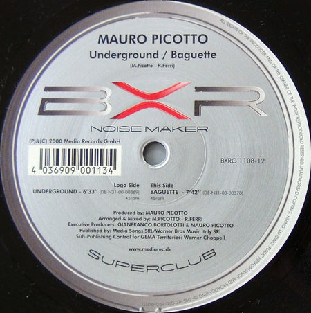 Mauro Picotto : Underground / Baguette (12")