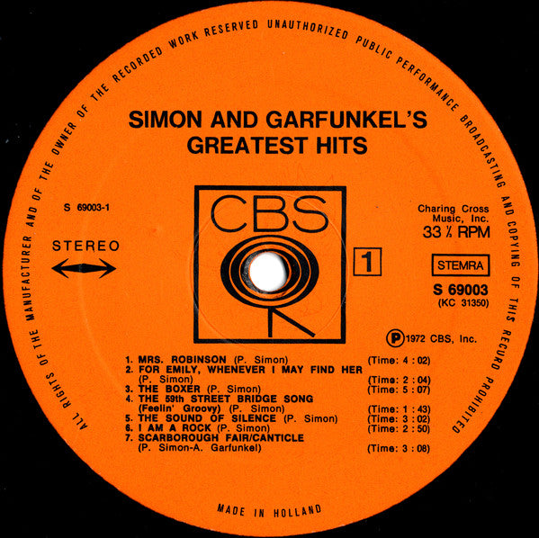 Simon & Garfunkel : Simon And Garfunkel's Greatest Hits (LP, Comp)