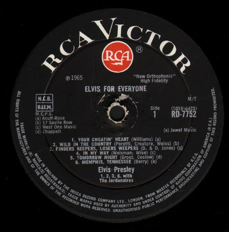 Elvis Presley : Elvis For Everyone (LP, Comp, Mono)